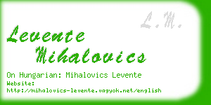 levente mihalovics business card